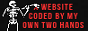 Button reads: 'A website coded with my own two hands.'