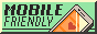 A button with the words 'Mobile friendly' next to an illustration of a smartphone displaying a heart on its screen.